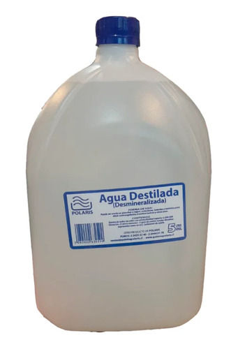Agua Destilada Desmineralizada 5 Litros Polaris