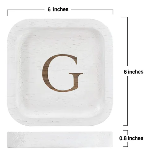 Soy Madera Maciza Personalizada Letra Inicial Bandeja De Exh