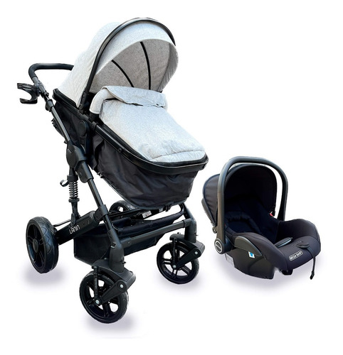 Imagen 2 de 10 de Coche Mega Baby Bebe Convertible Tres En Uno Con Huevito + Asiento Moisés Cuna Plegable Liviano