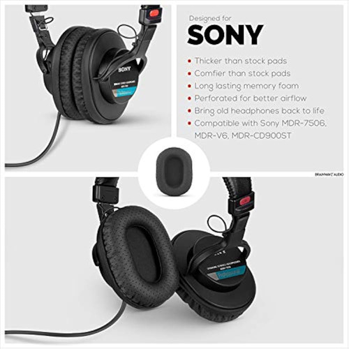 Almohadillas Brainwavz Para Sony Mdr7506/cd900st - Espuma Vi