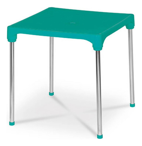 Mesa Quadrada Desmontável 70x70cm Casa Sala Jantar Cozinha Cor Azul-turquesa