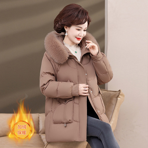 Elegante Abrigo De Algodón De Invierno Con Capucha Y Terciop