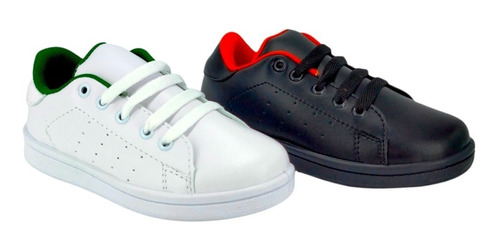 Dúo Pack 309 Tenis Casual Color Negro Y Blanco