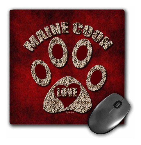 3drose Llc 8 x 8 x 0.25 inches Mouse Pad, Maine Coon Amor