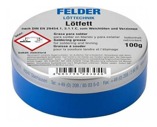 Pasta Para Soldar Lotfett Felder 100 Gr