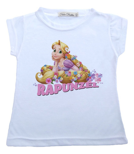 Remera Nena Personaje Rapunzel Manga Corta T4 Al 16