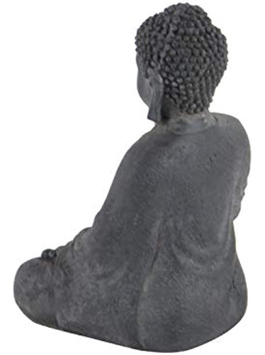 Decoración De Mesa De Estatua De Buda De Arcilla Negra Blanq