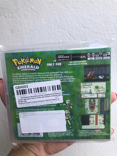 Pokemon Emerald Version Game Boy Advance Com Case