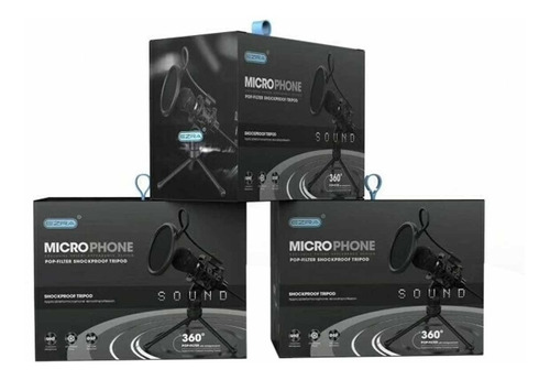 Micrófono Streaming Condesador Trípode Aux 3.5mm Ezra Mp03