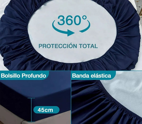 Cubre Colchon Impermeable Con 2funda De Almohada Matrimonial