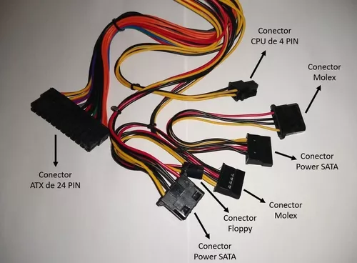 Fuente De Alimentacion Atx Para Pc 500w 24 Pines Molex Sata