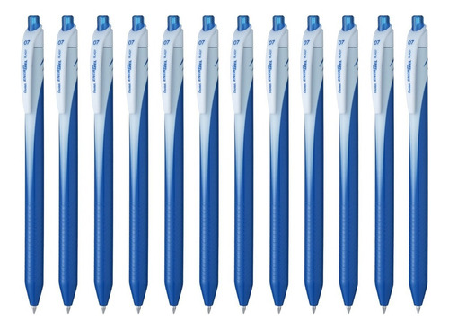 Bolígrafos Retráctiles Pentel Energel Bl437 0.7mm 12 Piezas Color De La Tinta Azul