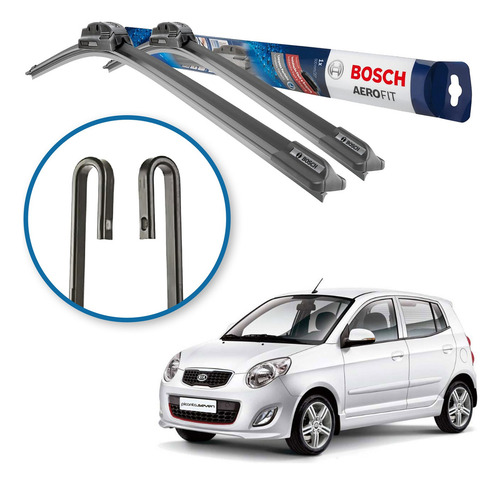 Par Palhetas Limpador Parabrisa Bosch Picanto 2006 A 2011