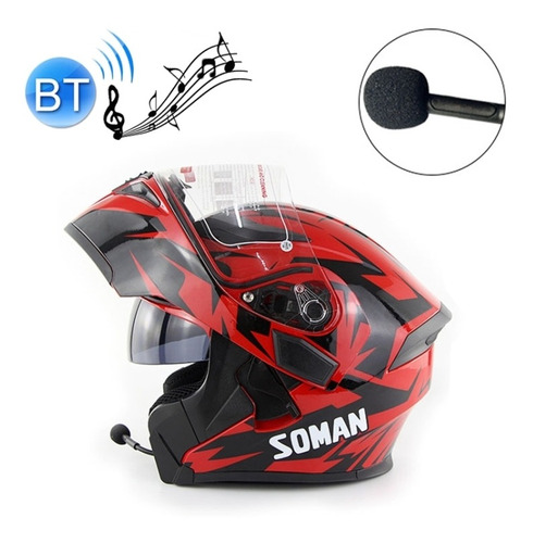 Casco De Audífonos Bluetooth Para Motocicleta Soman 955 Sk