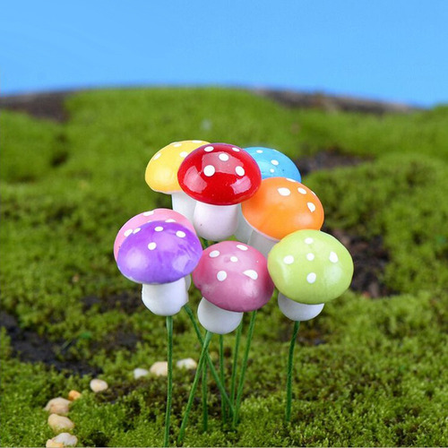 100 Piezas Mini Pvc Setas Casa Miniatura Jardín De Hadas