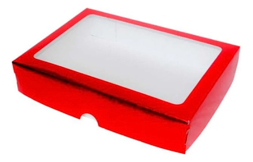 10 Caixas Retangular C/ Visor S27 Presente - Vermelho - Assk