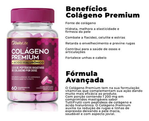 5x Melhor Colageno Hidrolisado + Ácido Hialurônico Para Pele