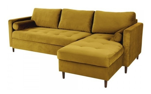 Monarca Sofacama Estilo Moderno Terciopelo Mostaza