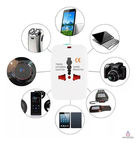 20pz Adaptador Convertidor Clavija Corriente Universal Viaje