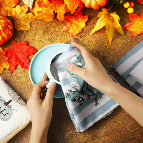 4 Toallas De Cocina De Otoño Con Diseño De Calabaza Con Dise