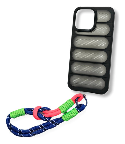 Funda Para Iphone 15 Pro Max Correa + Mica + Envio Gb07 Azul