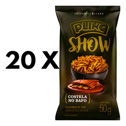 Salgadinho Plinc Show Costela No Bafo 1 Cx C/ 20un De 50g Cd
