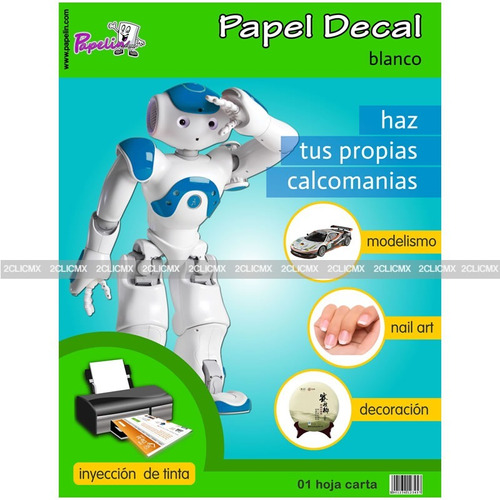 Papel Decal Blanco Calcomania Modelismo 2clicmx