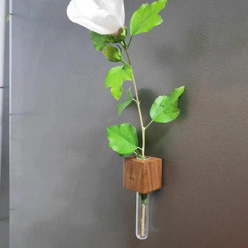 2 Mini Jarrón De Madera Para Nevera, Jarrón De Tubo De S