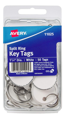 Avery Metal Rim Key Etiqueta Cartulina Color Blanco