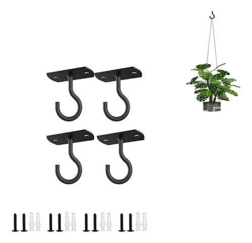 Ganchos De Techo Resistentes, Plantas De Metal, 4 Piezas Par