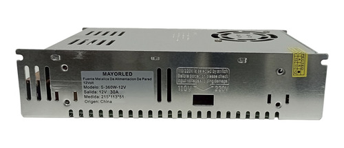 Imagen 3 de 8 de Fuente Switching 12v 30amp Regulada Bornera Tira Led Cctv