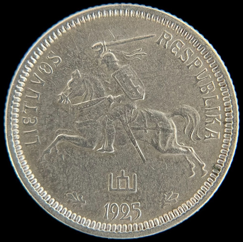 Lituania, Litas, 1925. Plata. Xf-