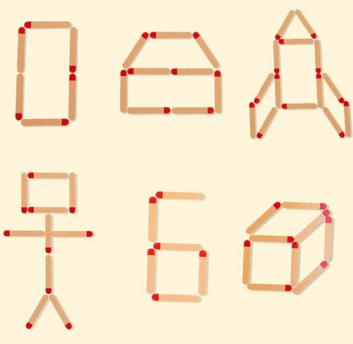 Puzzle Didáctico Cerillas Madera Aprendizaje Matemático.f
