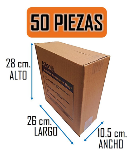 Caja De Cartón Pequeña Para Envíos - 26x10.5x28cm. 50 Piezas