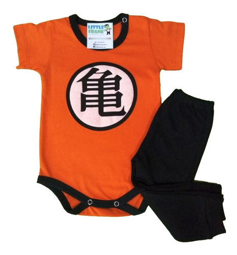 Conjunto Bebe Logo Dragon Ball Body Manga Corta Y Pantalón