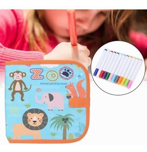 Pizarrón Mágico Infantiles Lapices Dibujo 12 Colores Regalos