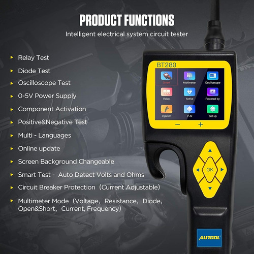 Probador De Circuito Automotriz Autool Bt280 9v-30v