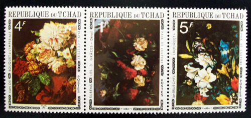 Tchad, Flora Tira 3 Sellos Sc. 236a 1971 Mint L6366