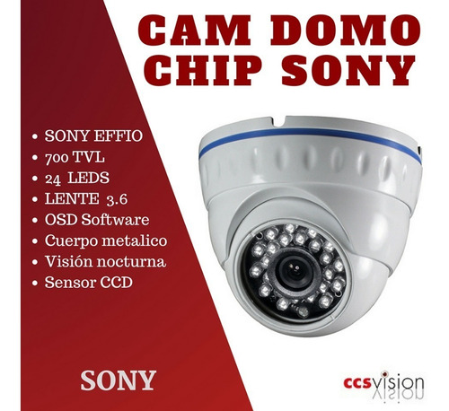 Camaras Domos Antivandalicos Sony Had Ii,ccd-700tvl,24 Led