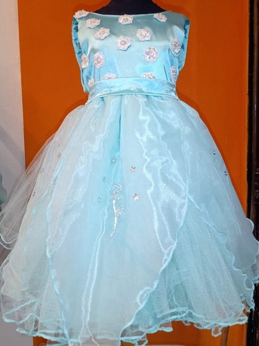 Vestido Fiesta Nena Con Apliques