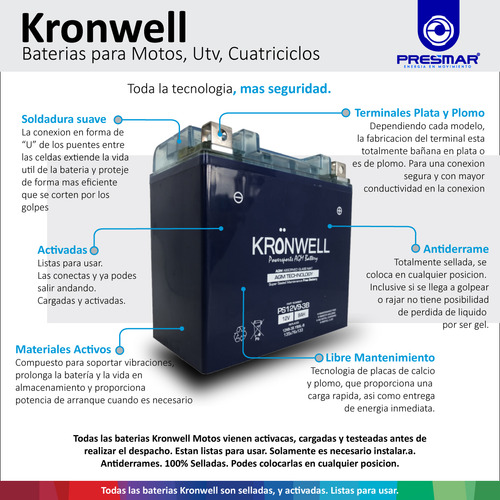 Bateria Kronwell Para Ktm 1190 Adventure Rc8 09/16 Ytz14s