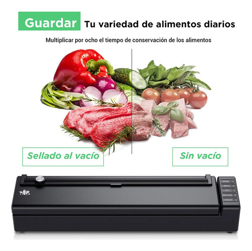 Funsmile Sellador Al Vacío Recargable Wireless Empacadora, 8X Vida Útil Alimentos, 5-12s Vacío Completo, Protege Vino/Salsa contra Oxidación.