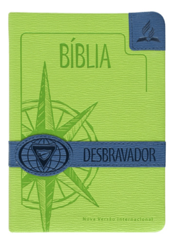 Bíblia Sagrada Dos Desbravadores - Nvi Com Capa Na Cor Verde Com Detalhe Azul E Emborrachada - Safeliz E Cpb