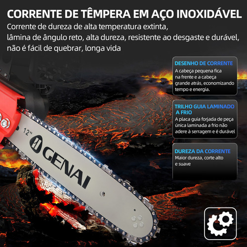 Motosserra Elétrica 12 Polegadas 68v Com 2 Baterias Portátil