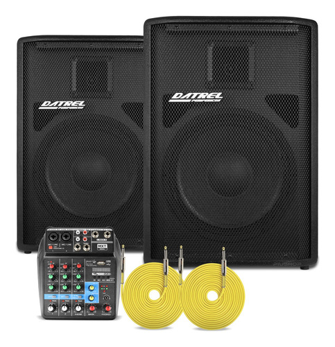 Kit Caixa De Som Ativa E Passiva 12 500w Com Mesa Bluetooth