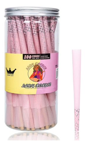 Paquete De 100 Conos Lady Hornet Rosados Papers Blunt Cueros