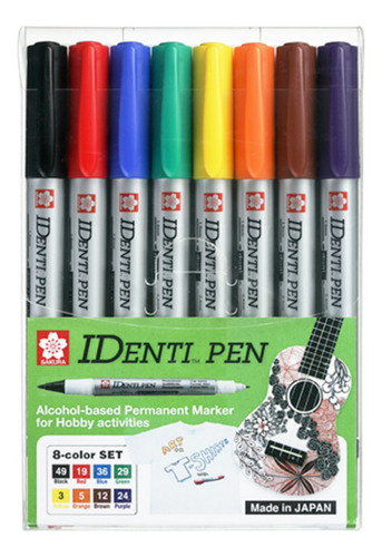 Marcador Permanente Identipen Doble Punta 8 Colores