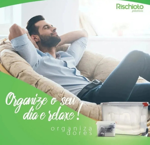 Caixa Organizadora Transparente Rischioto Com Trava 10l