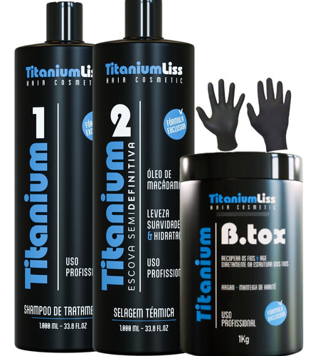 Progressiva Semi Definitiva Titanium Liss Kit 2x1 + Btox 1kg