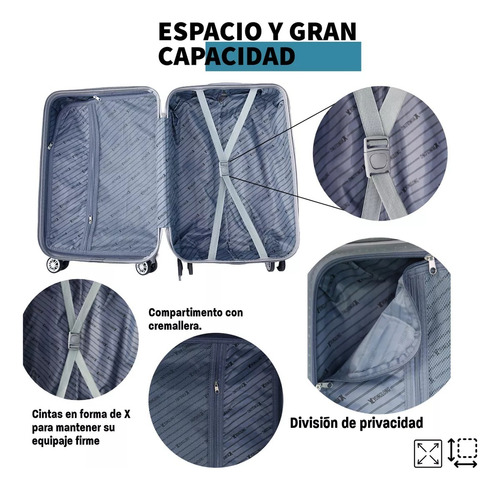 Maleta De Viaje Rígida 21 Pulgadas Ligera Con Ruedas 360°